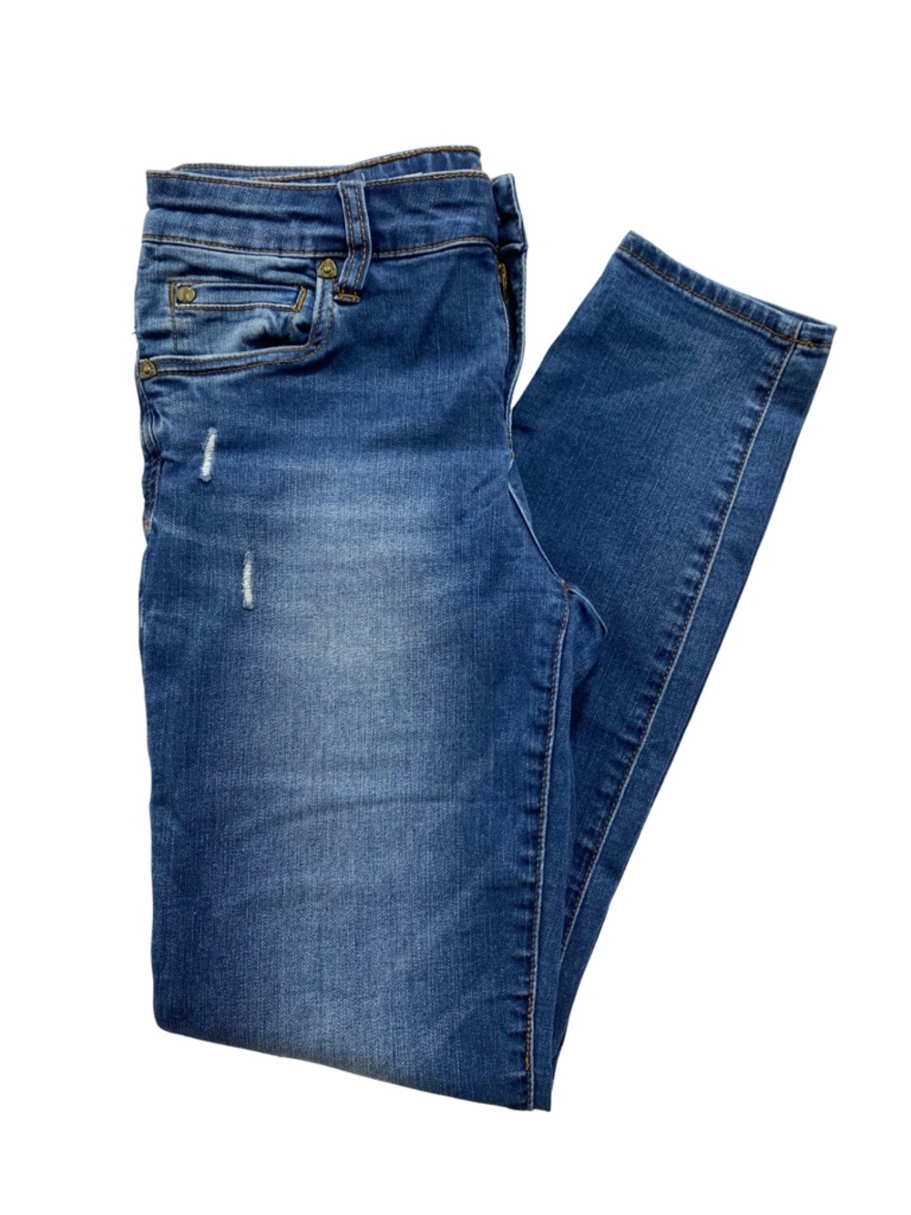 Kut from the Kloth Toothpick Skinny Distressed Blue Jeans 6 Short Stretch Denim